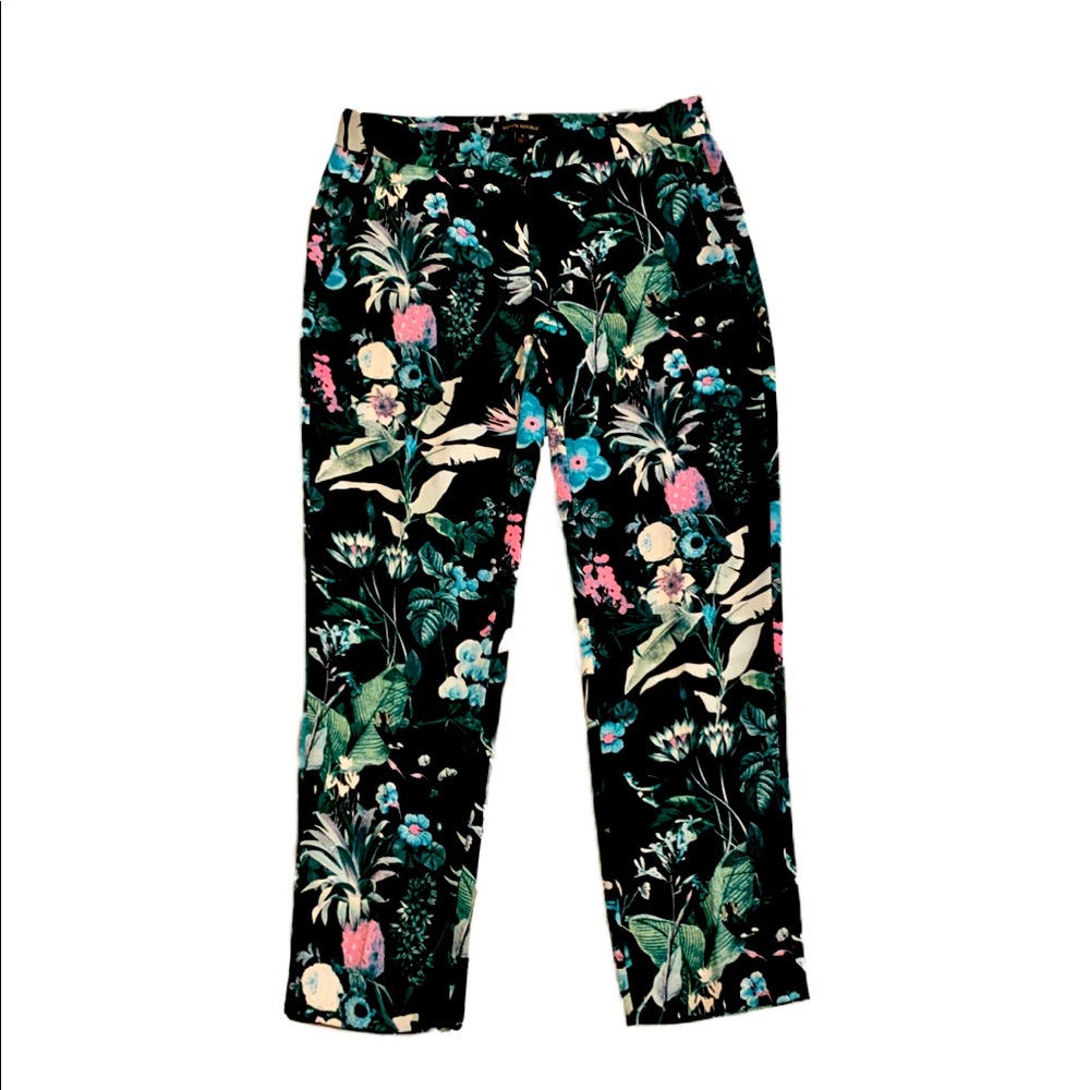 BANANA REPUBLIC Avery Navy Floral Pants 4 NWT